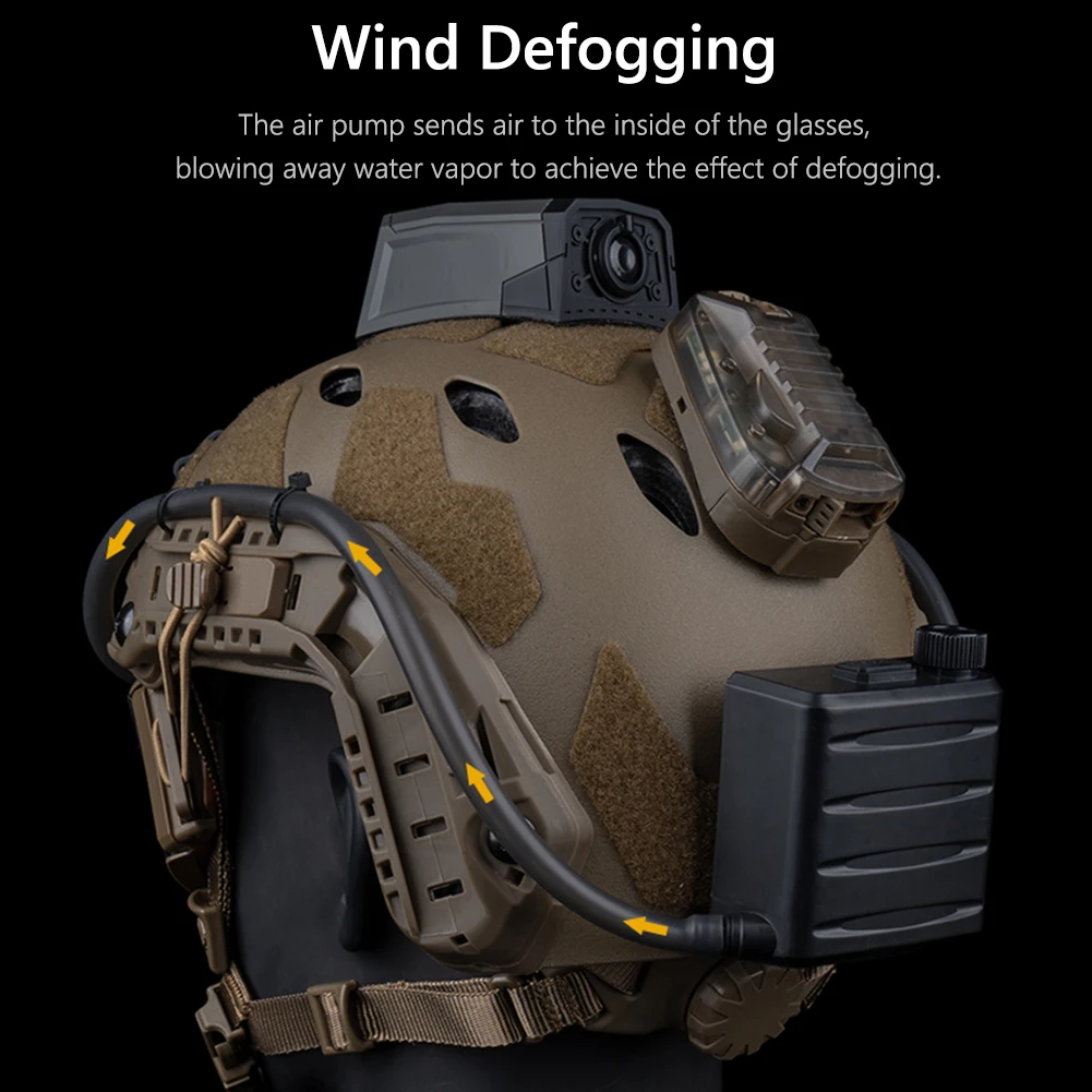 Tactical Goggles Defogger Outdoor Hunting Shooting AntiFog Unit Adjustable Wind Speed Defogging Fan Kit 2025 tactical goggles airsoft goggles defogger