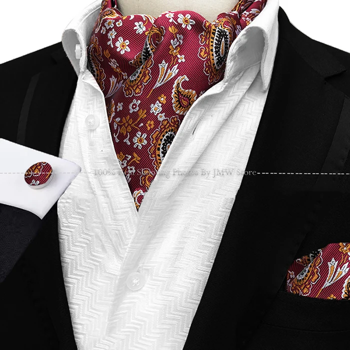 Herren Luxus Vintage Paisley Floral Formale Krawatte Ascot Krawatte Selbst Britischen Stil Gentleman Krawatte Set Für Hochzeit Party Geschenk – Detail 10