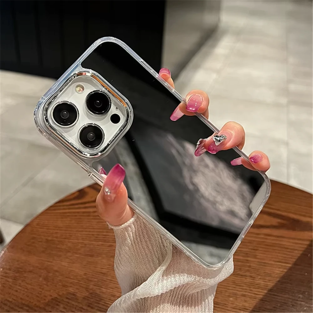 Premium Makeup Mirror Phone Case - Shockproof Luxury Design