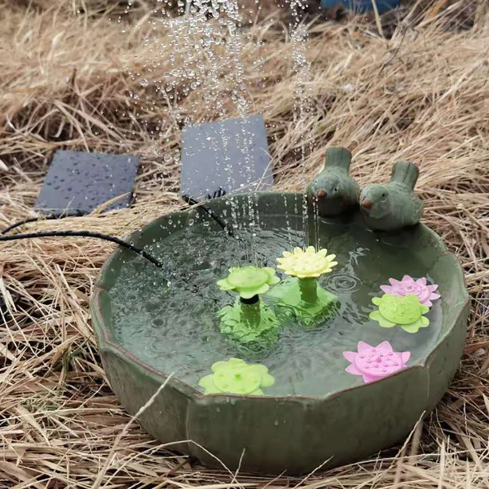 Fontana Solare Galleggiante Per Giardino - Pompa Ad Energia Solare Per Laghetto, Decorazione Con Getto D'Acqua - Foto 2