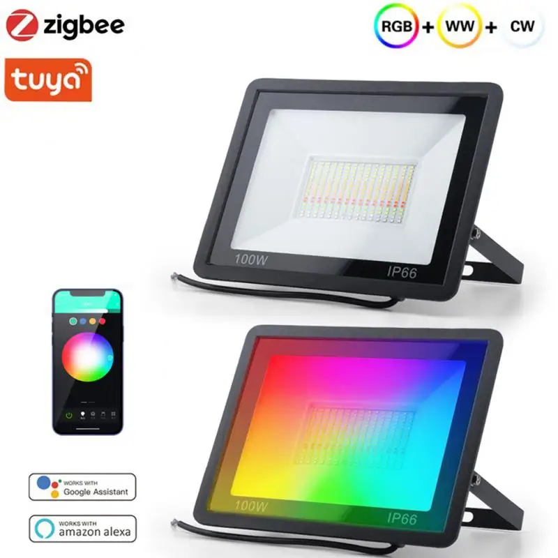 Led Floodlight IP65 Waterproof Spotlight Tuya Wifi Zigbee Lamp Outdoor