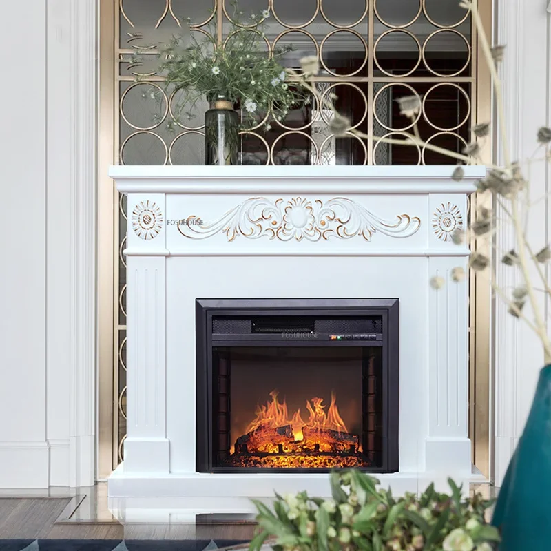 European Simulation Flame Electric Fireplace Embedded Living Room Decoration FirePlace Modern Hotel Fireplaces Electric Heater