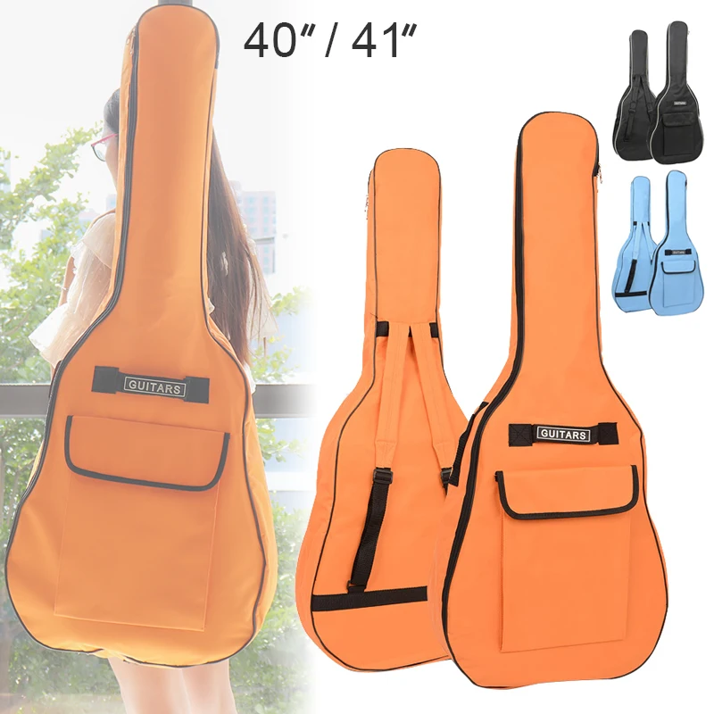 

40/41 Inch Oxford Fabric Guitar Case Gig Bag Double Straps Padded 5mm Cotton Soft Waterproof Backpack Carry Case Cover