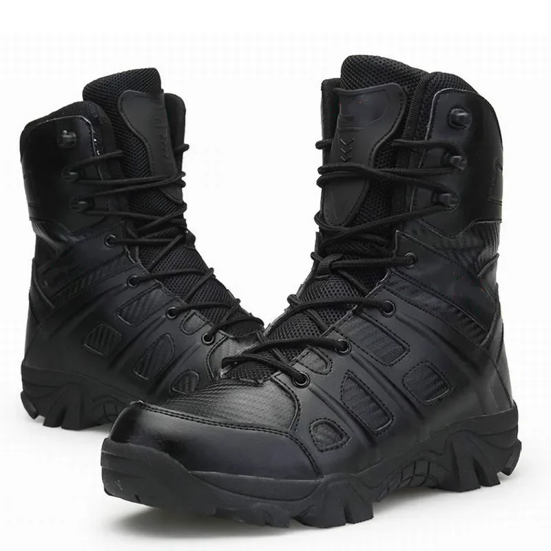 Men Tactical Boots Winter Leather Waterproof Desert Combat Work Shoes Mens Ankle Boot Man Plus Size outdoor boots men leather boots