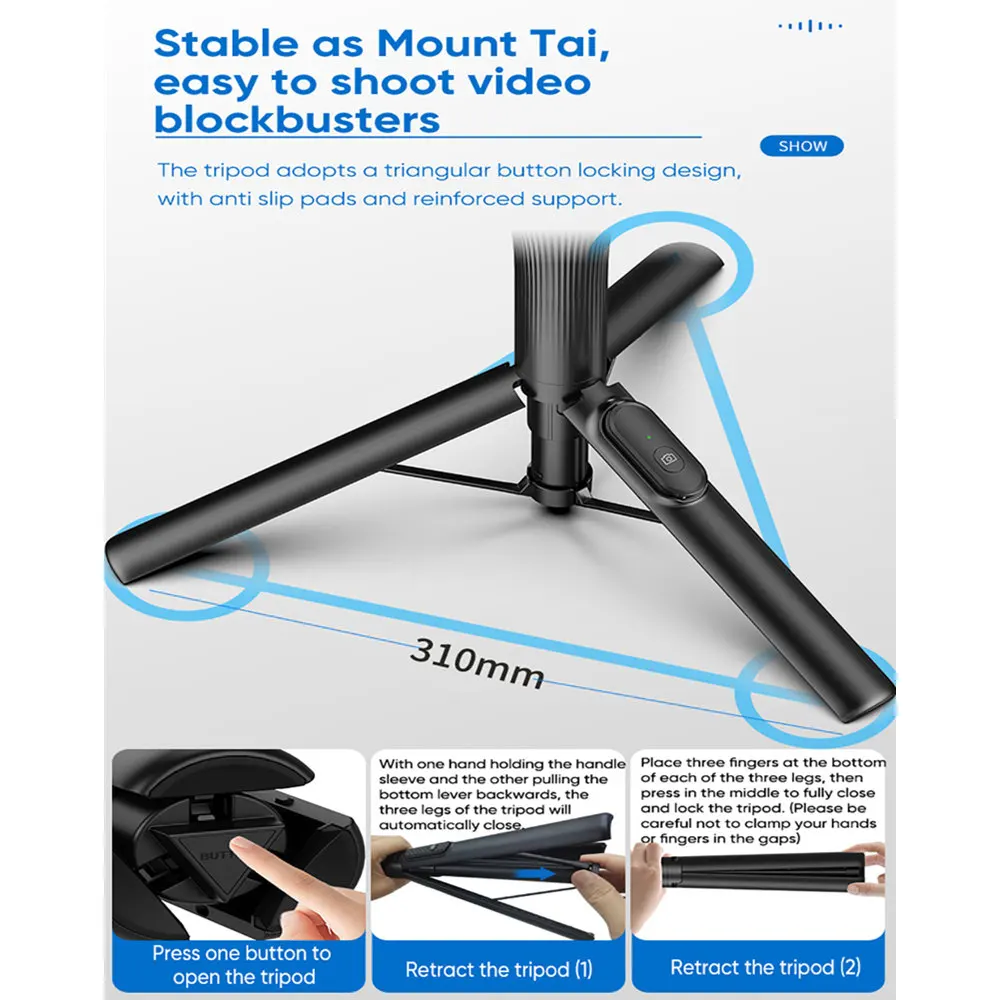 2024 Magnetic Selfie Stick Tripod with Remote Extendable Phone Tripod Stand for MagSafe Iphone 15 14 13 12 11 10 SAMSUNG Phone