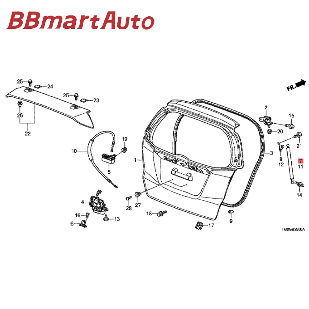 

74820-TG5-H02 BBmartAuto Parts 1pcs Tailgate Lift Springs Support R For Honda Fit GE6 GE8 2010-2012 Car Accessories