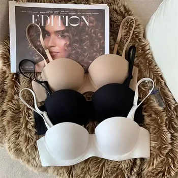 Seamless Bras for Women Invisible Underwear Push Up Bra 1/2 Cup Bralette Comfort Brassiere Nonwire Simple Sexy Lingerie 1