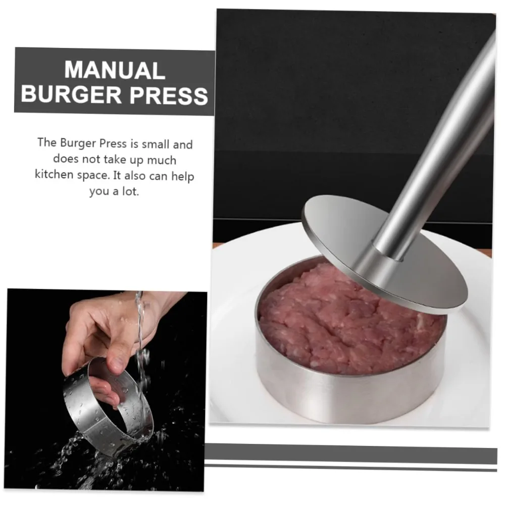 New Stainless Steel Burger Press Tool Easy To Use Non-Stick Hamburger Maker BBQ Tools Round Rice Ball Mold