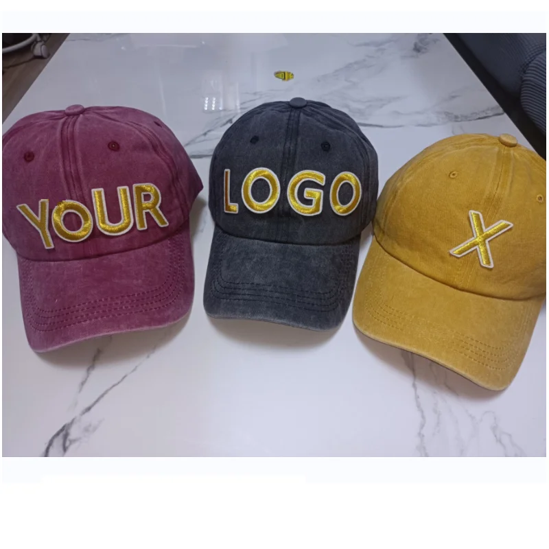 Letter Baseball Caps 1pcs Denim Embroidered Unisex Four Seasons Cotton Washed Cloth Durable Adjustable