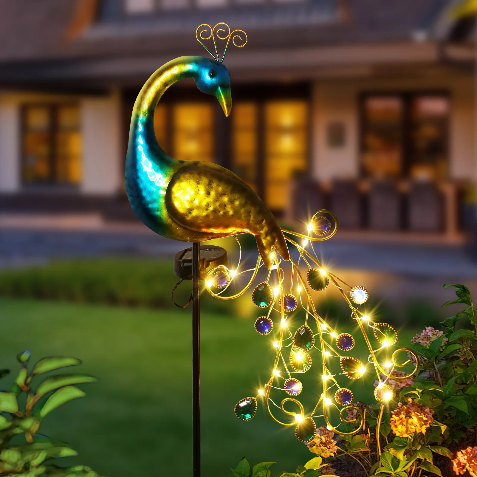 Luces solares de jardín para exteriores, estatuas de pavo real de Metal  para camino, pasarela, césped, Patio, escultura de decoración de jardín -  AliExpress, image size:1600x1600