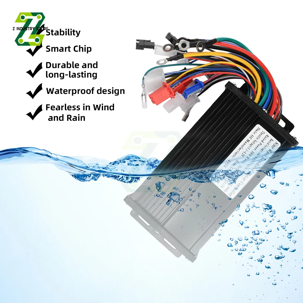Kit Controller Motore Brushless 500W a Onda Sinusoidale per E-Bike 36V-72V, Controller per Scooter Elettrico a Tre Modalità, Silenzioso e ad Alta Efficienza - immagine 2