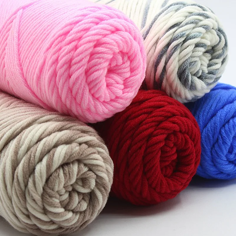 DIY Milk Cotton Yarn Fine Quality Hand-Knitting Thread Soft Warm Cotton  Threads Baby Wool for Hand Knitting Crochet Yarn100g