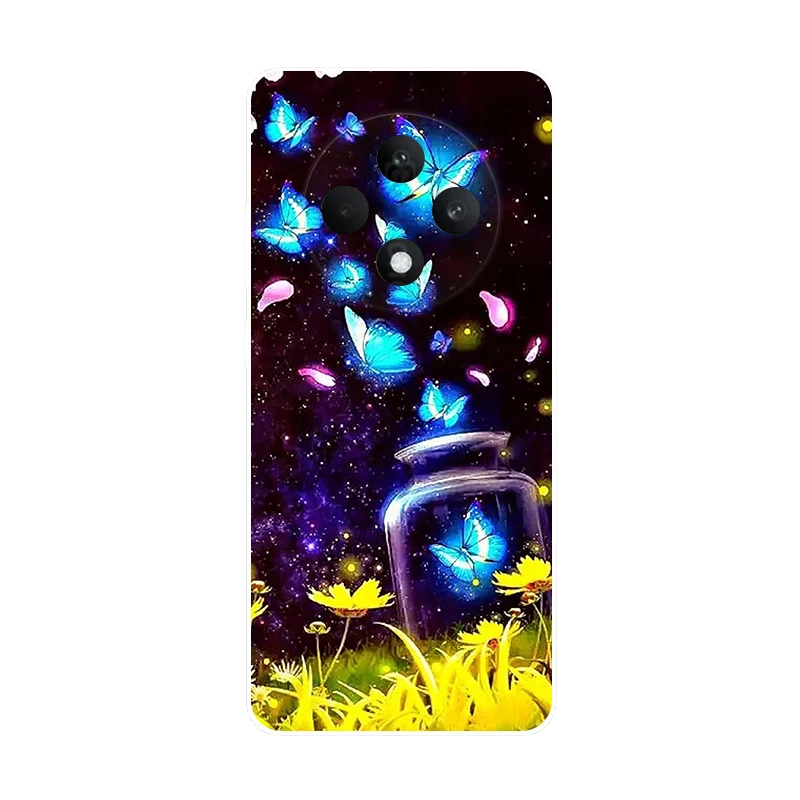 Flower Cat Painted Soft Silicone Case - Stylish Protective Cover