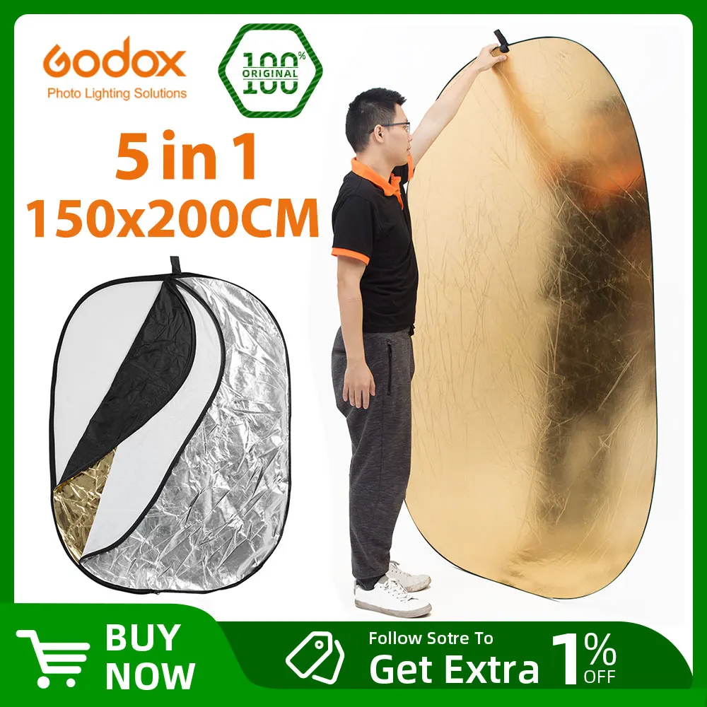 Godox 59" * 79" 150*200cm 5 in 1  portable photography reflector Board Collapsible for Studio photography reflector