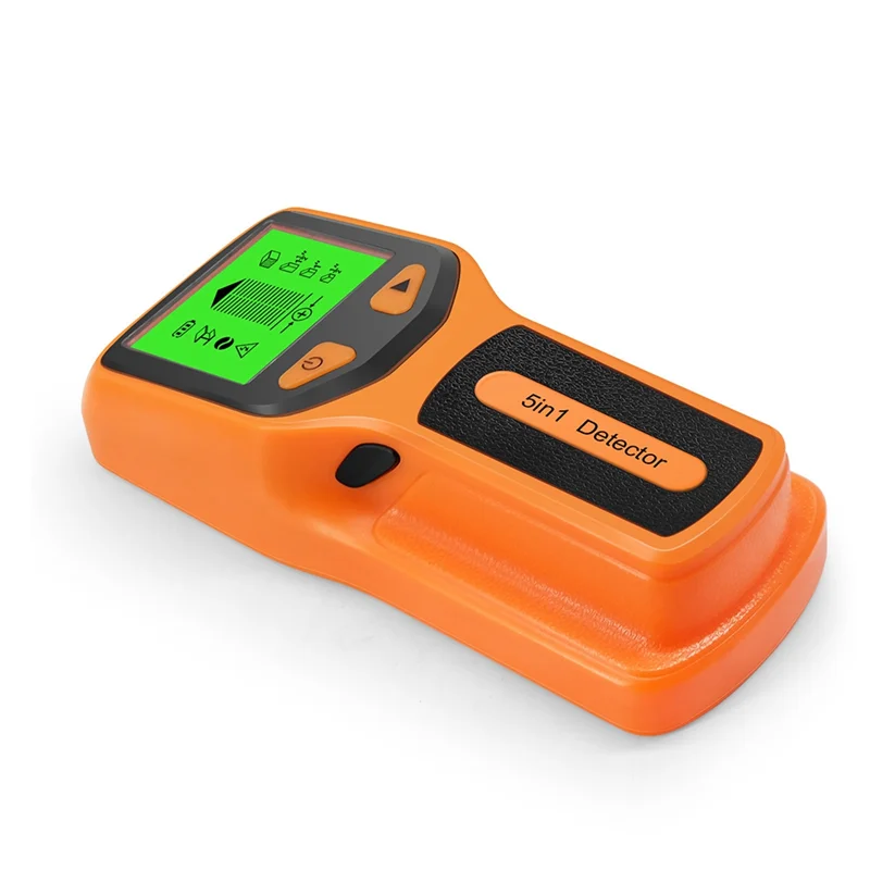 5 In 1 Wall Scanner Stud Detector Digital Handheld Wall Detector PVC Water Pipe Metal Finder Scanner Orange Durable
