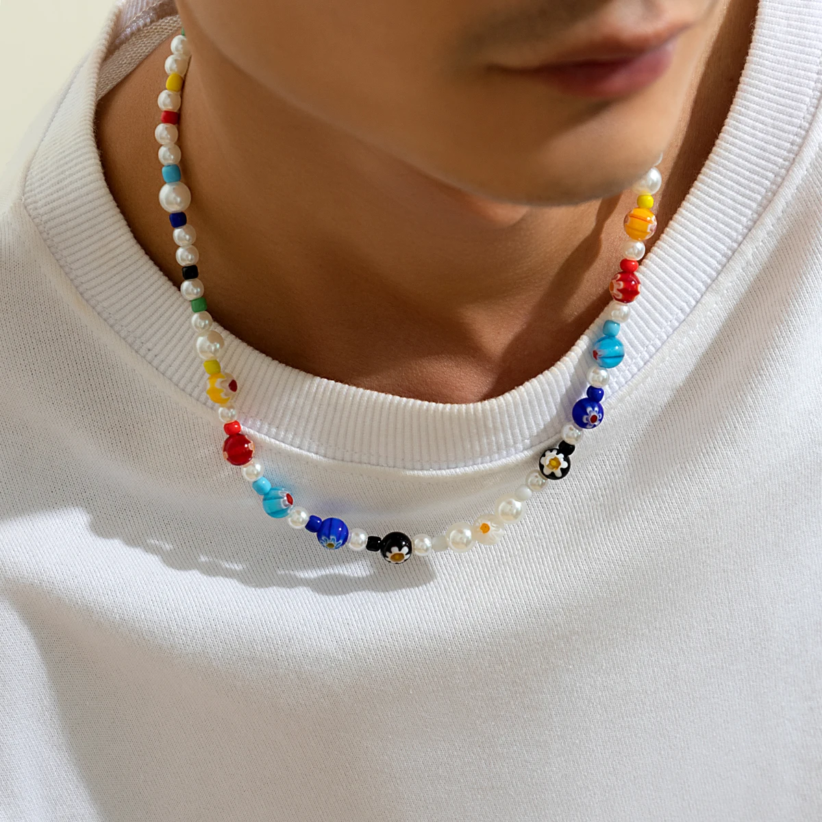 Collana Girocollo Bohémien In Perline Blu - Fatte A Mano, Stile Vintage E Colorato
