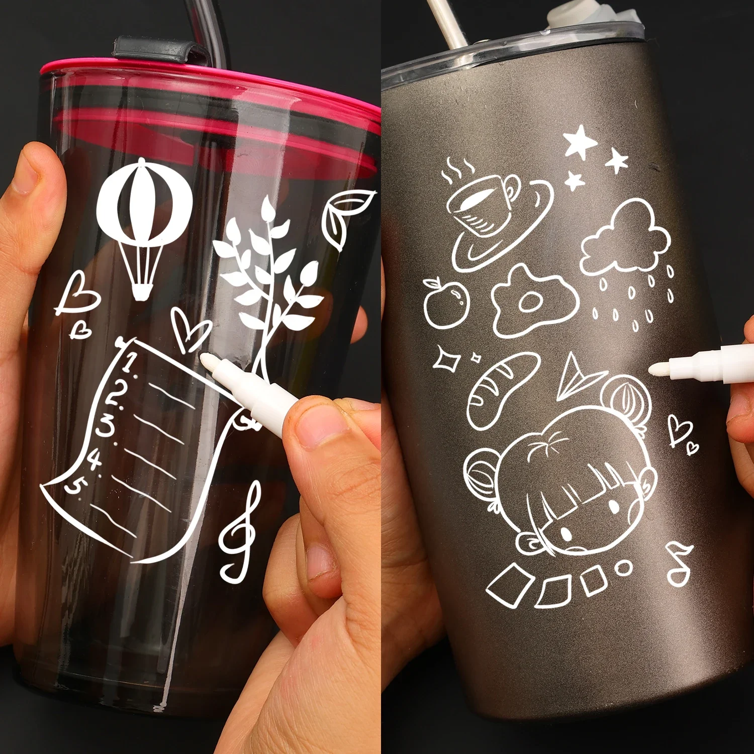 Erasable White Liquid Chalk Pen Marker Glass Windows Blackboard Stickers Liquid Ink Pen Used on Chalkboard Window White Pen