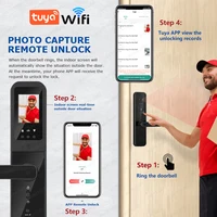 RAYKUBE F008 Tuya Wifi peephole HD กล้องลายนิ้วมือดิจิตอลสมาร์ทประตูล็อค Doorbell ในตัว Gateway APP ปลดล็อคระยะไกล 3