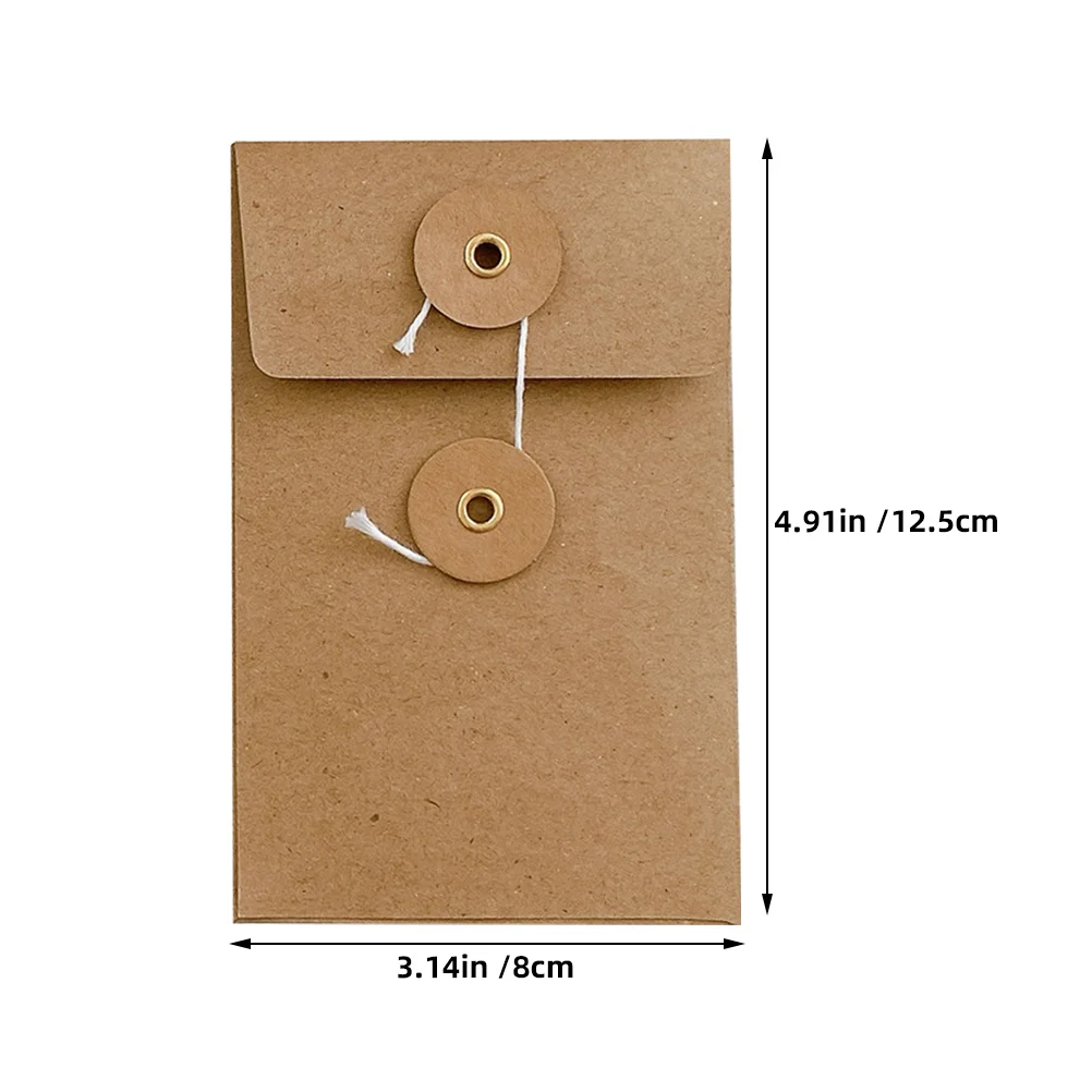 Retro Information Bag Office Envelopes Craft Vintage Greeting Cards Button 5 Pcs