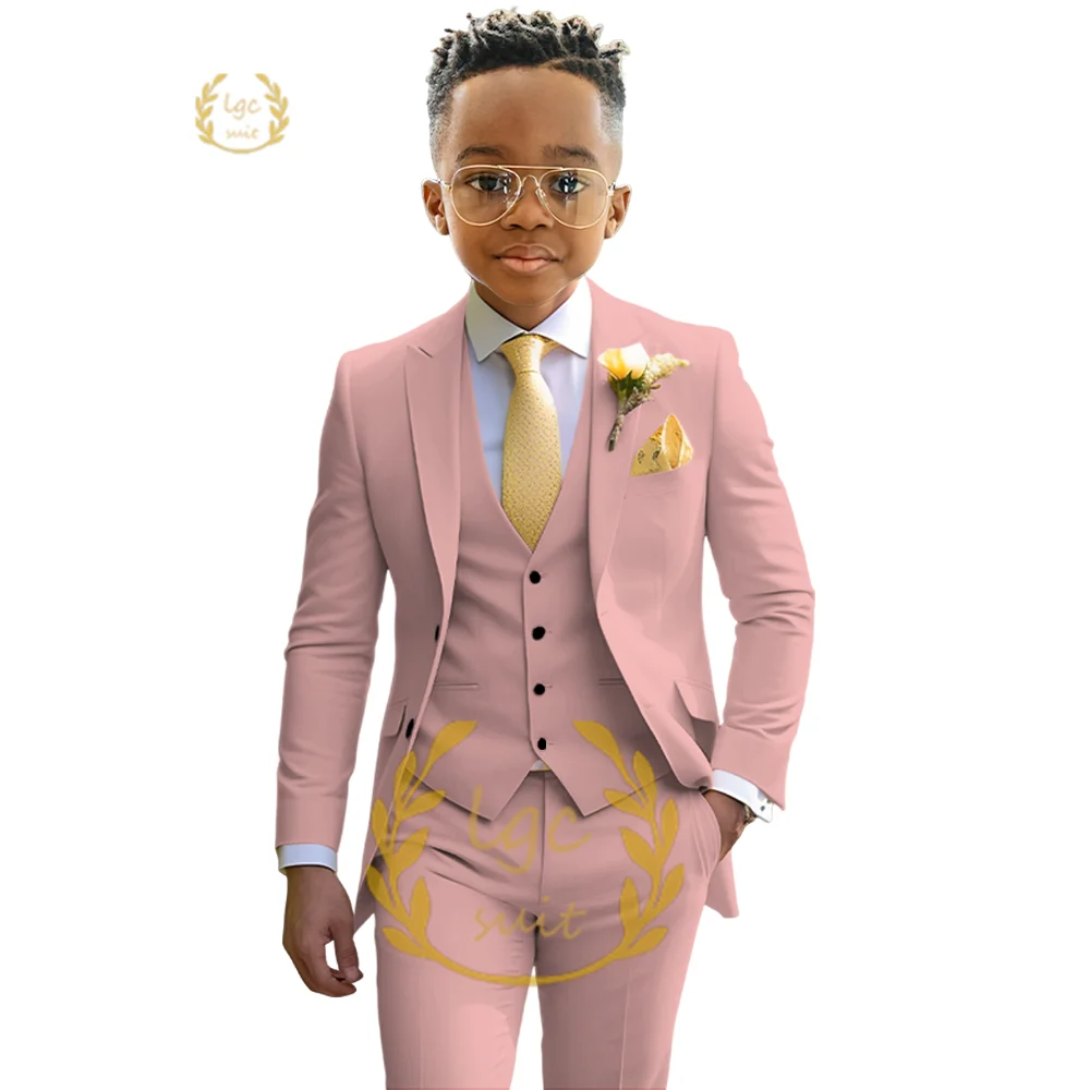 Boys ivory wedding suit dress tuxedo 3-piece suit suitable 2-16 year old boys dinner ceremony tuxedo