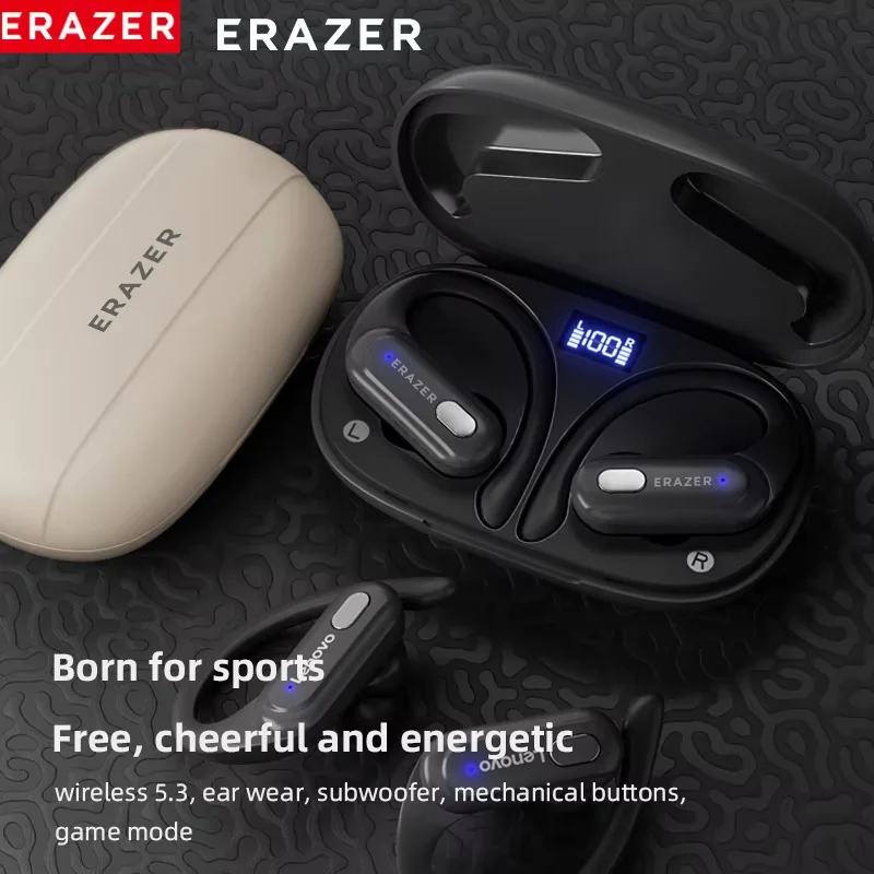 ERAZER XT60 Bluetooth 5.3 Earphones TWS True Wireless Headphones Touch Waterproof Headset Noise Reduction Earhooks with Mic