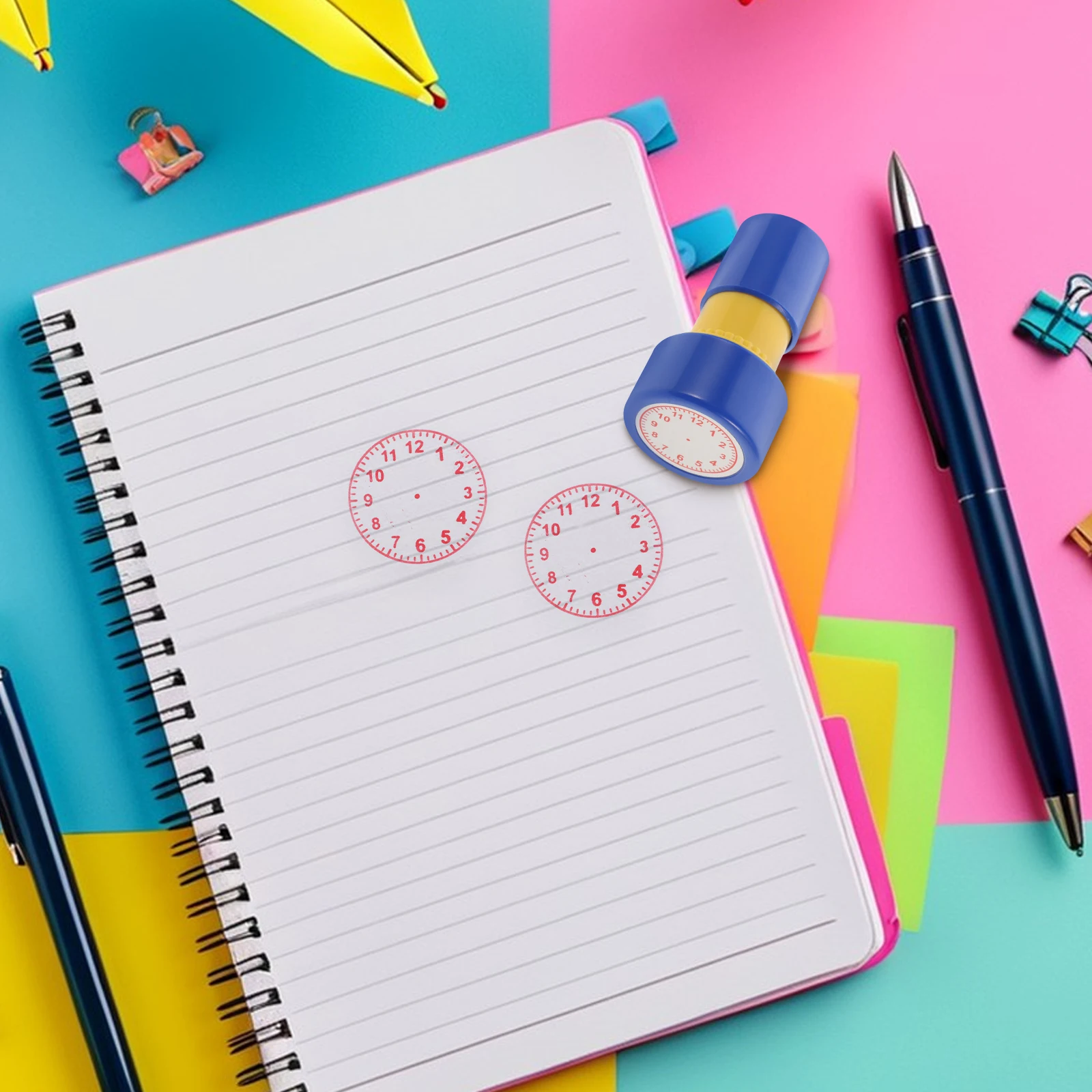 Clock Seal For Classroom Teaching Stamper For Time Learning Clock Stamps For Students Teaching Clock Stamp Time Telling Seal