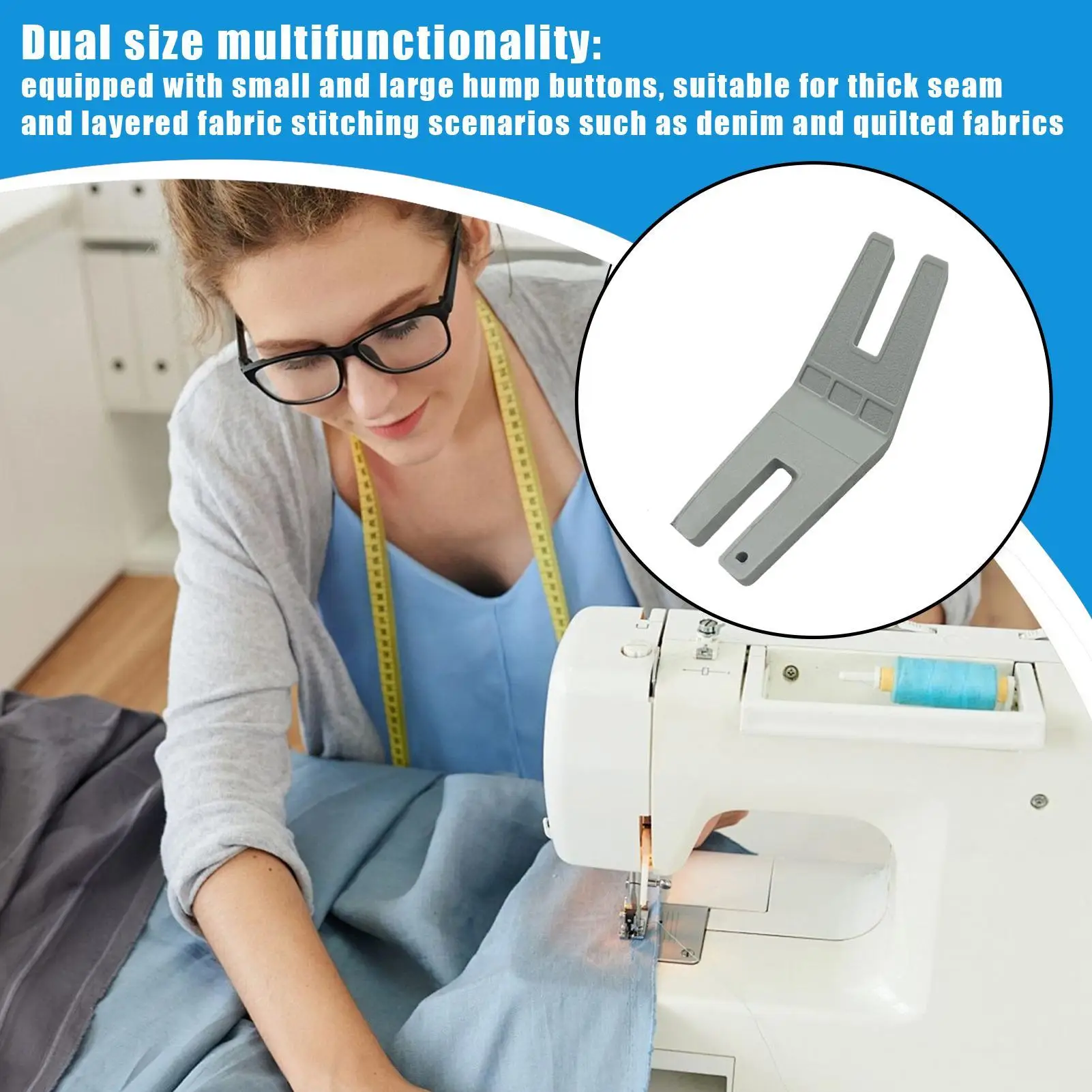 Hump Jumper Multi-functional Jumper Presser Foot Quilting Machine Presser Feet for Jeans Production Repair Seniors Quilters