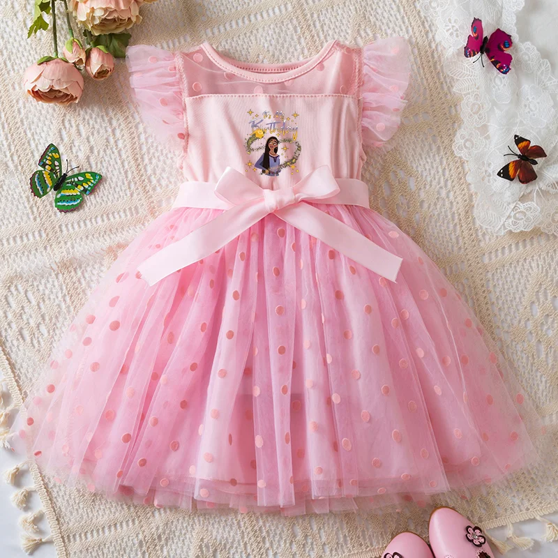 

Movie Wish 2-6Y Baby Girl Dress Princess Mesh Skirt Summer Sleeveless Clothes Fancy Wedding Party Dresses for Girls Summer