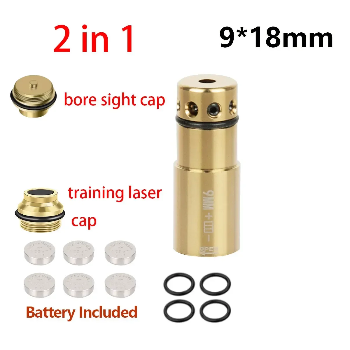 Tactical Training Laser Bullet Sight Bore Sighter 2 in 1 Dry Fire Snap Caps Glock17 Glock43 G43X 9mm .223 223rem Caliber Hunting laser sight,red dot laser sight,laser bore sight,dry fire laser trainer,snap caps