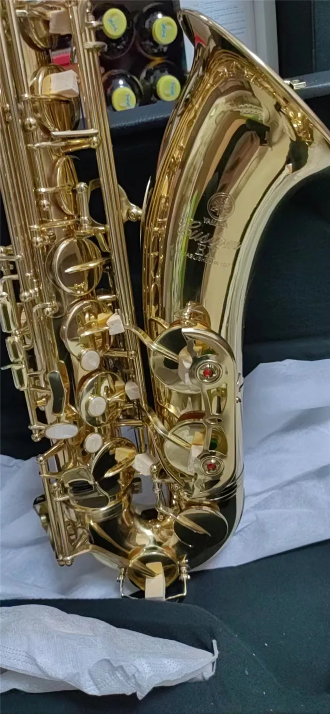 Bb Tenor Saxophone Gold Lacquer YTS-875EX Yellow Brass Musical instrument Professional with Case Accessories saxophone musical instrument
