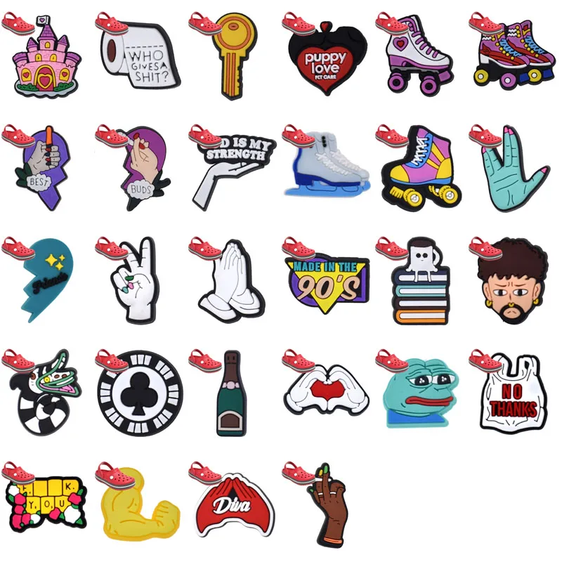 

1 шт. булавки для Crocs, шармы, аксессуары для обуви, украшения для роликовых коньков, джинсы, женские сандалии, пряжка, Детские сувениры, мужские значки