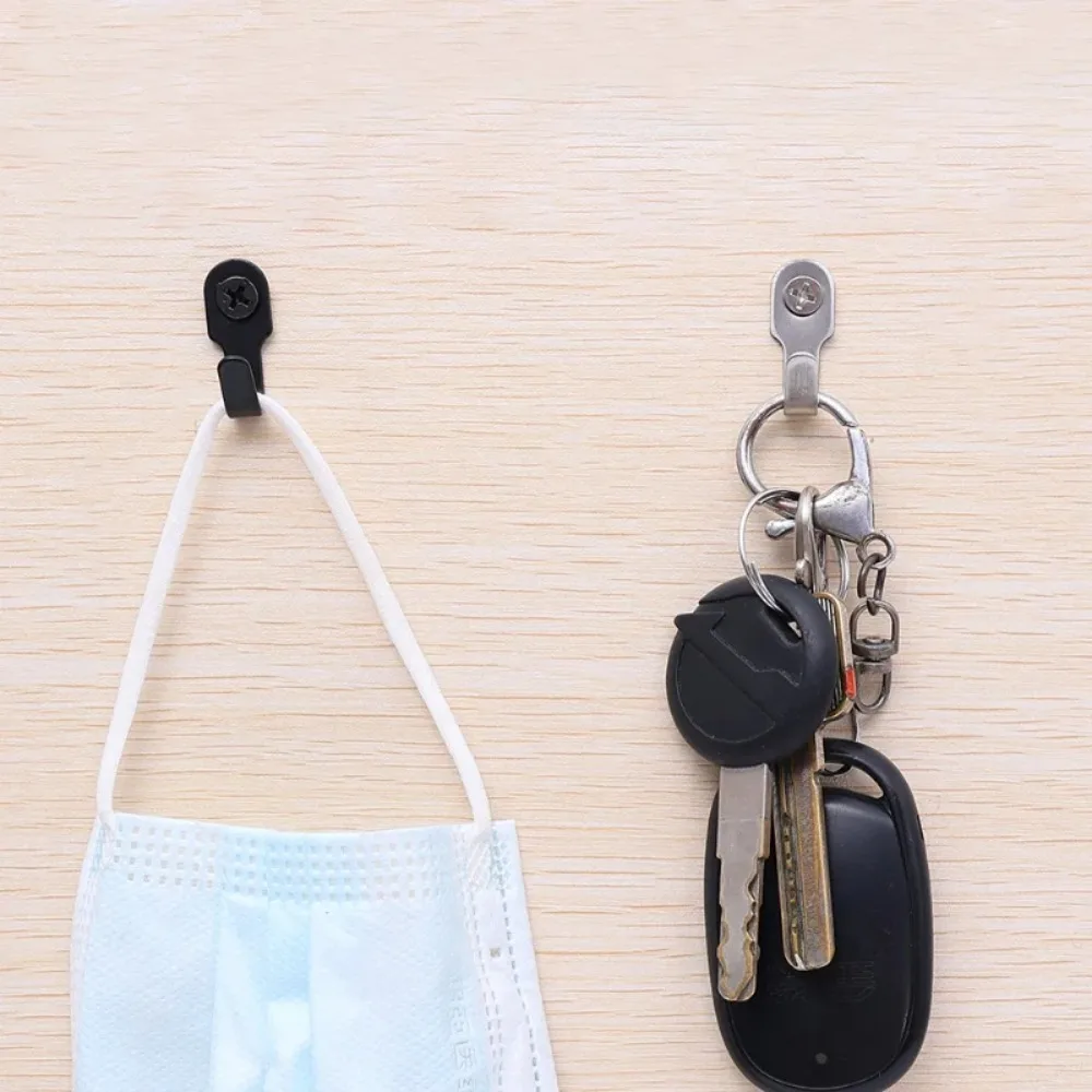 20/1Set Mini J-shaped Hook Screw Stainless Steel Key Rack Wall Punching Hooks Kitchen Accessories Bathroom Hardware