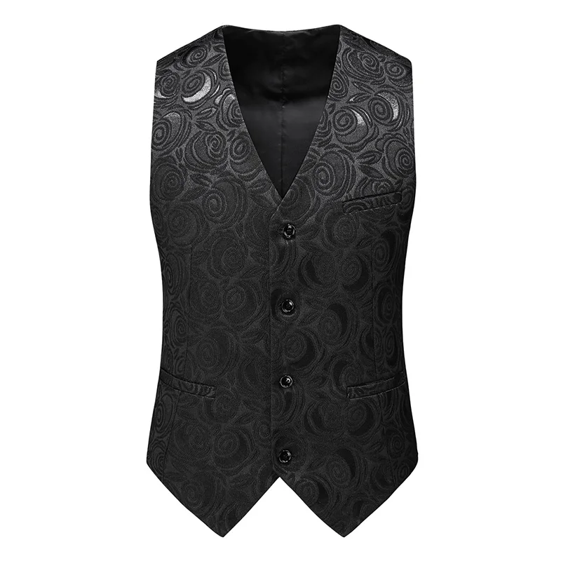 Luxury designer men's tank top purple embroidered silk tank top tie pocket square set wedding formal men's suit  men vest