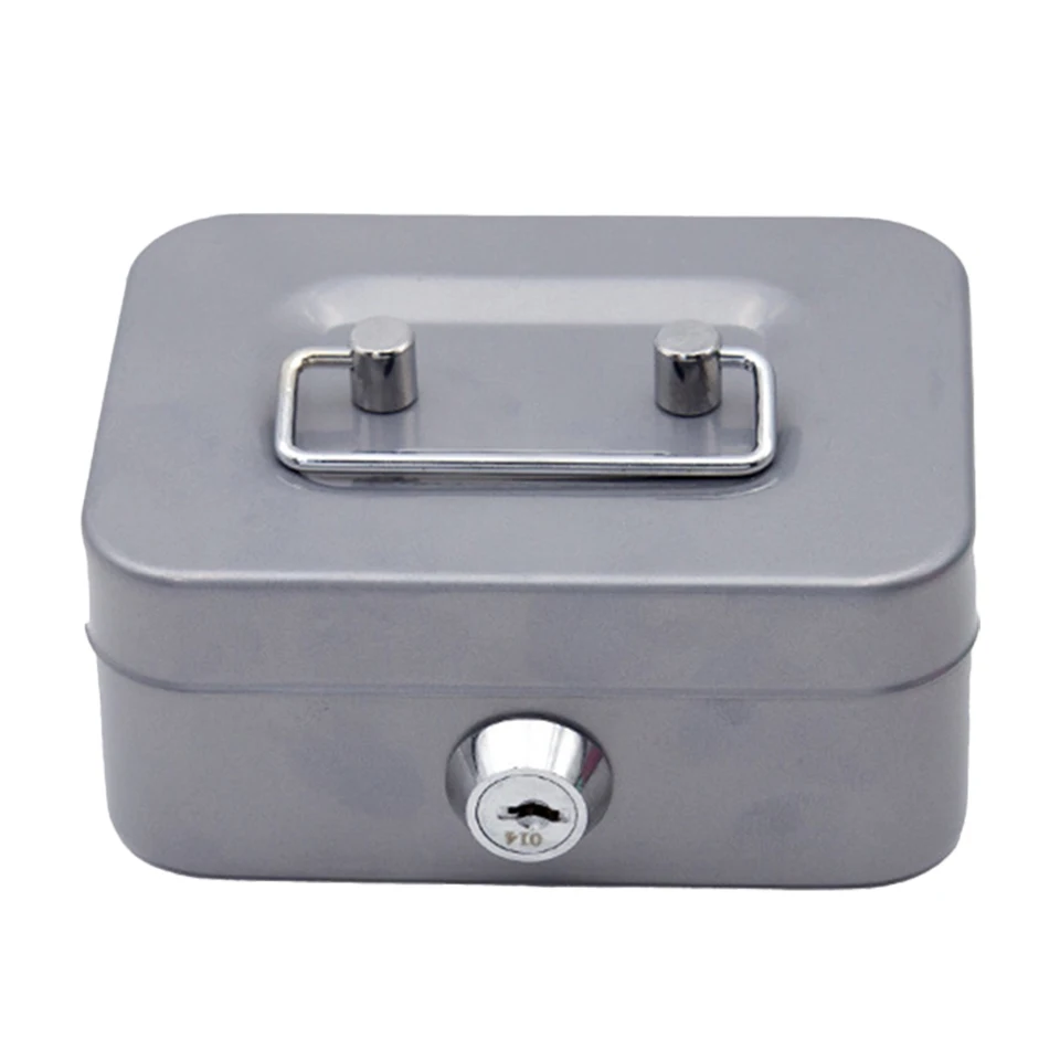 Metal Key Lock Piggy Bank Coin Container