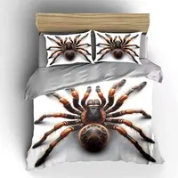 Ensemble de housse de couette à motif d'araignée 3D en fourrure, impression numérique, literie colorée en polyester avec fermeture à glissière, pour cadeaux pour enfants 4