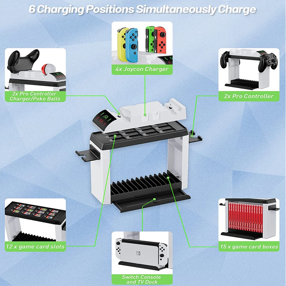 Nintendo Switch用多機能充電ドック,コンソール用のオン/オフスイッチ