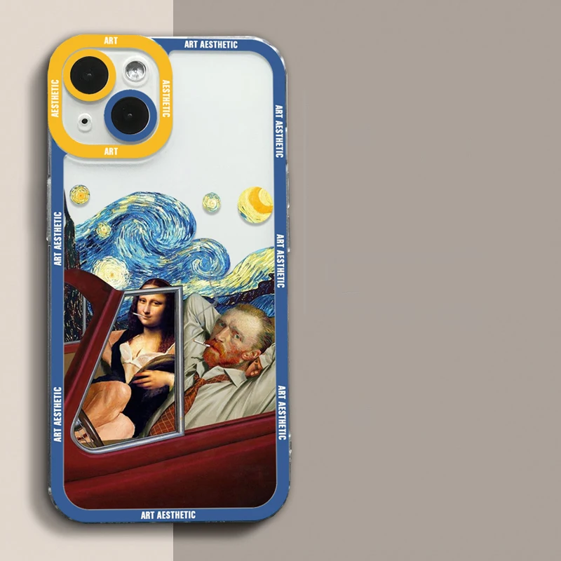 thumbnail image 1 of Great Art Aesthetic David Mona Lisa Clear Phone Case For iPhone 15 14 13 12 11 Pro Max Mini XS X XR SE 2020 7 8 Plus Soft Cover, 1 of 5