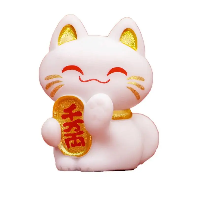 Lucky Feng Shui Cat Maneki Neko Fortune Cat Figurine Da Collezione Fortune Decor Ornamenti Lucky Cat Mini Figure Collection Maneki