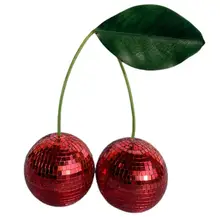  Bar Club Mirror Disco Ball Cherry Handcrafted Reflective Foam Desk Vivid Cherry Figurine Ornament Office Decor 