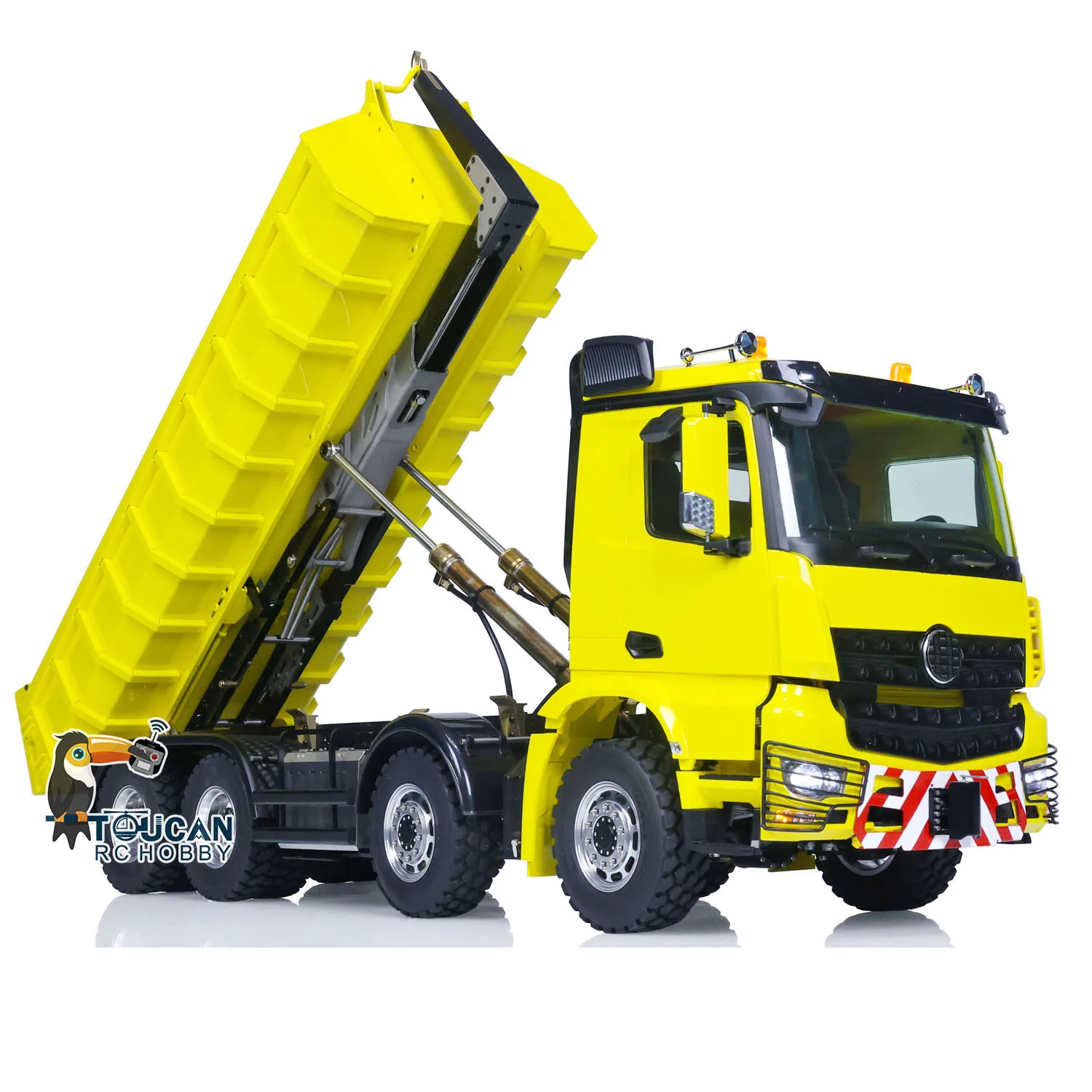 RTR LESU Upgraded 1/14 8x8 Hydraulic RC Dumper Truck Remote Control Full Dump Car Model Light Sound Hook Painted Toy THZH1854 3