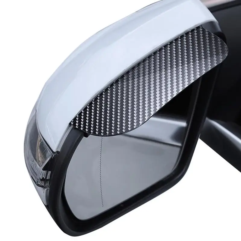 2pcs Car Rearview Mirror Rain Eyebrow Visor Carbon Fiber Car Rearview Side Snow Sun Visor Rain Cover Mirror Accessories