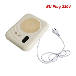 Enhanced Mug Warmer: Electric Beverage Heating Pad with Adjustable Temperature Control - EU (Beige)