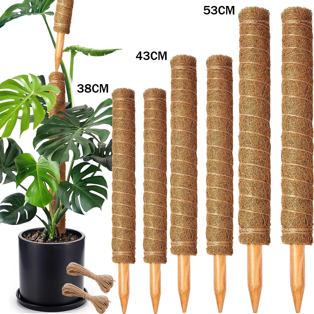 Moss Pole 38/43/53CM Monstera Plant Support Stackable Moss Poles for Plants Coir Totem Pole Tall for Climbing Plants