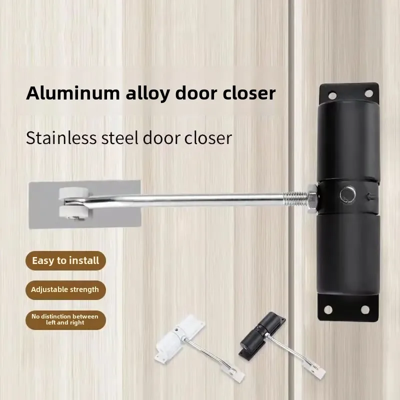 Modern Large Aluminum Alloy Door Closer Simple Adjustable Self Closer Hidden Door Double Spring China