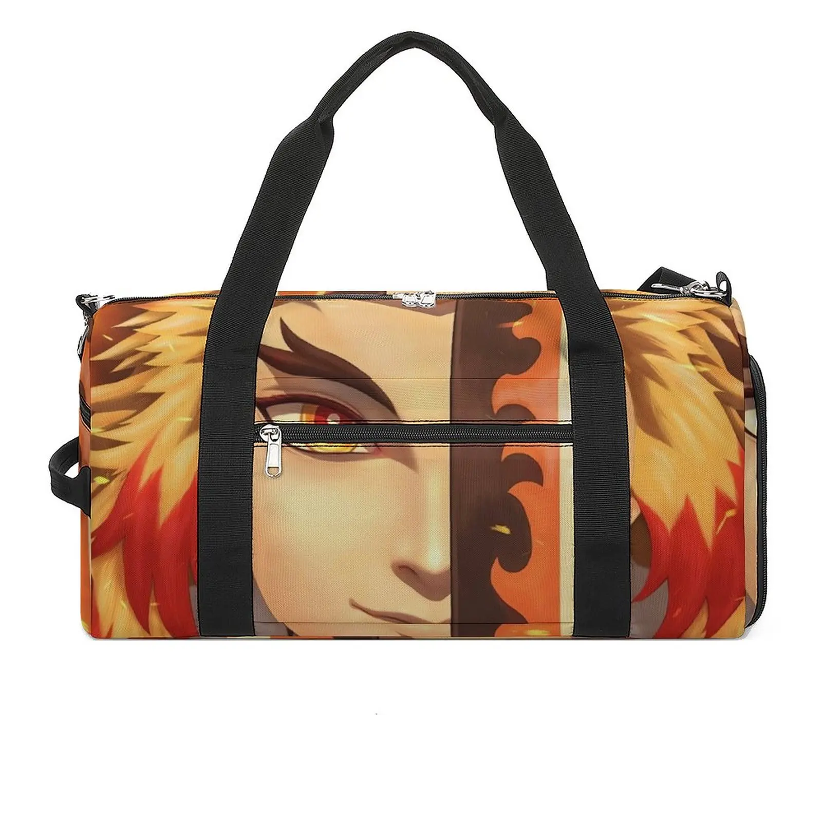 

Gym Bag Anime Demon Slayer Sports Bag Large Rengoku Kyojuro Couple Outdoor Pattern Handbag Colorful Swimming Fitness Bag