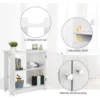 Pedestal Sink Storage Cabinet with 2Doors Traditional Under Sink Cabinet with Adjustable Shelf 3 5/8" W x 11 7/16" D x 23 5/8" H 6