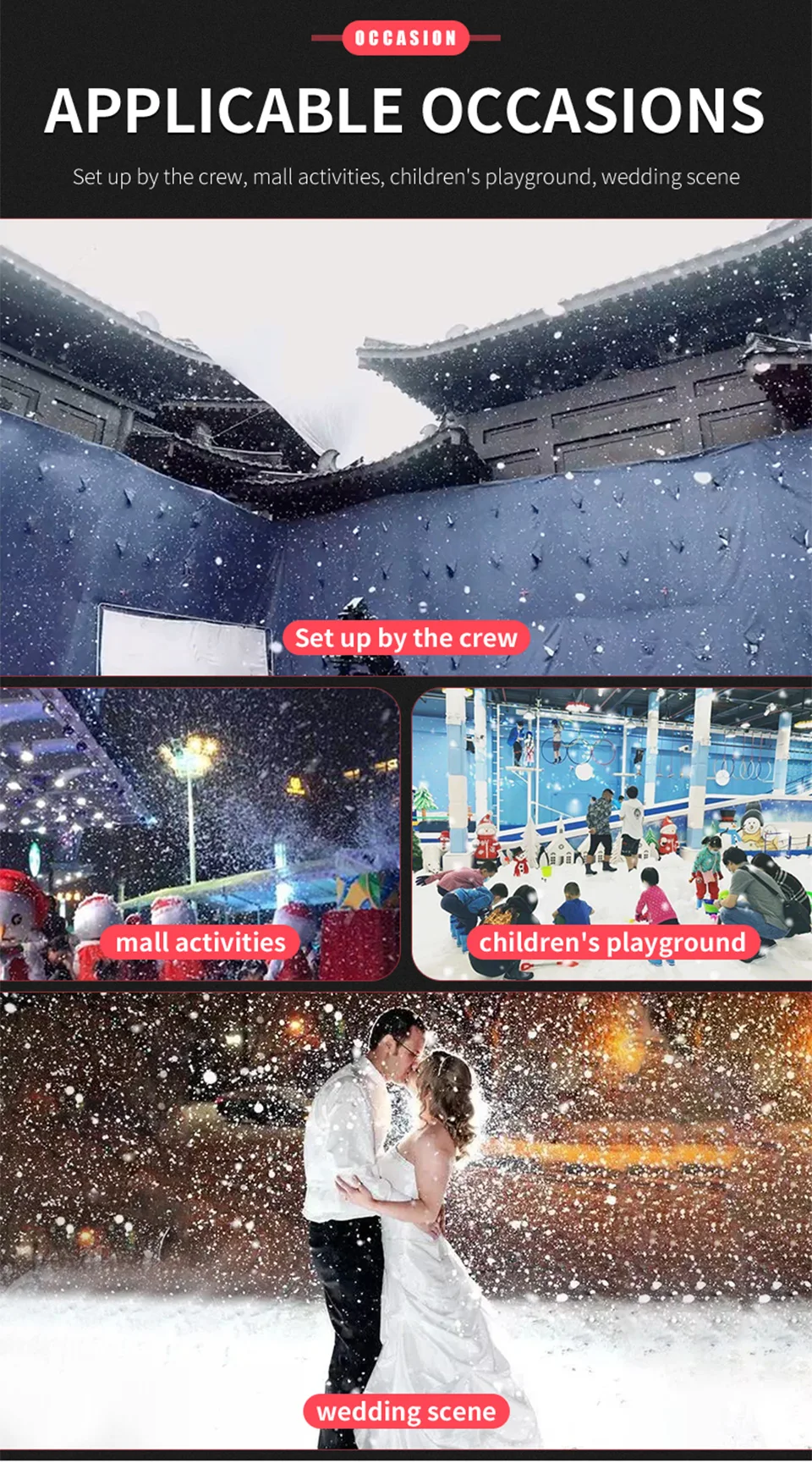 1500W Remote Control Stage Snow Machine Snow Effect DMX Snow Maker Machine Party