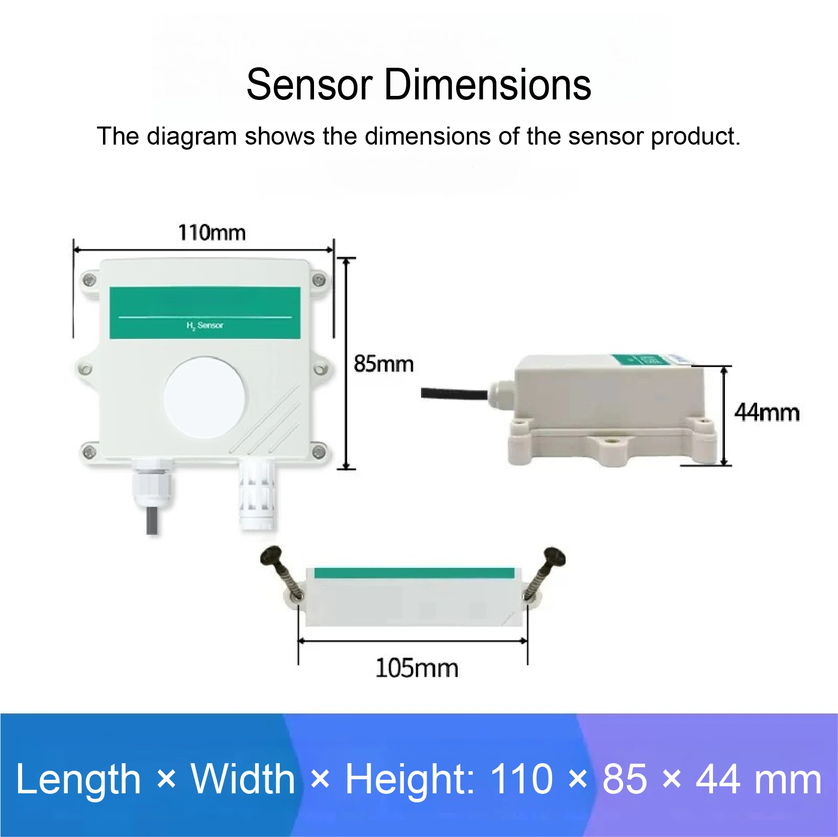 Hydrogen Gas Detector H2 Sensor Wall-Mounted H2 Gas Leak Detector Industrial Fixed Hydrogen Alarm Safety Device