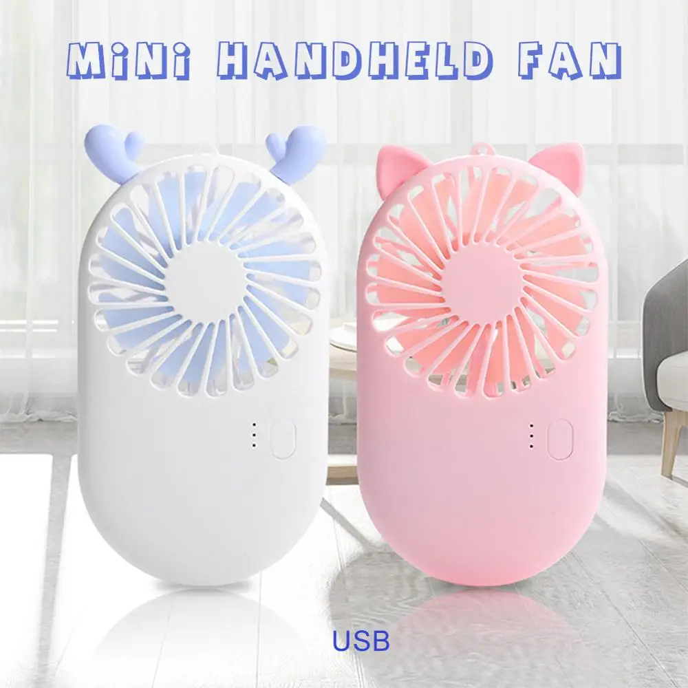 

Cute Portable Mini Fan Handheld USB Chargeable Desktop Fans 3 Mode Adjustable Summer Cooler For Outdoor Travel Office