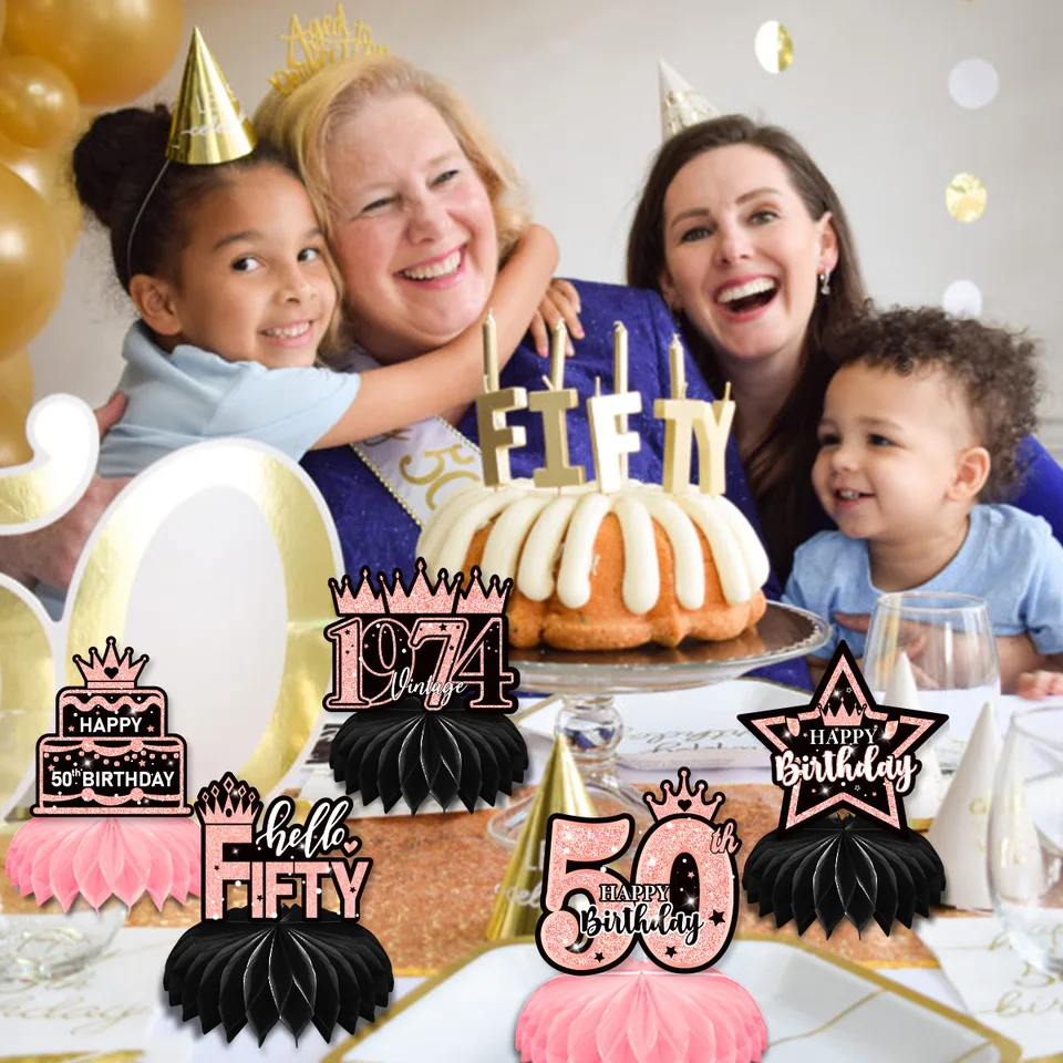 Set da tavolo per 30° compleanno, colore oro rosa, 9 pezzi, decorazione a nido d'ape con 15 g, coriandoli Happy Birthday, decorazione da tavolo, romanticismo, 30° compleanno, decorazione per feste per